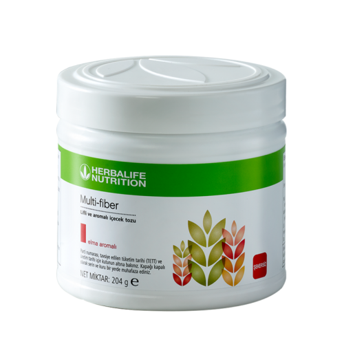 herbalife multi-fiber lif tozu, elma aromalı lif takviyesi, vegan lif kaynağı