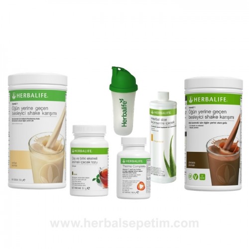herbalife kilo kontrol programı 4, formül 1 shake, bitkisel çay, aloe içecek, thermo complete, kilo kontrol seti