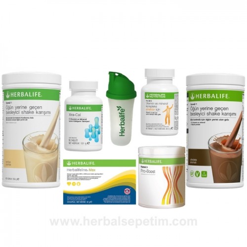 herbalife kilo kontrol yukarı kilo programı 3, herbalife formül 1 shake, herbalife vitamin-mineral kompleks, herbalifeline max omega 3, pro-boost protein tozu