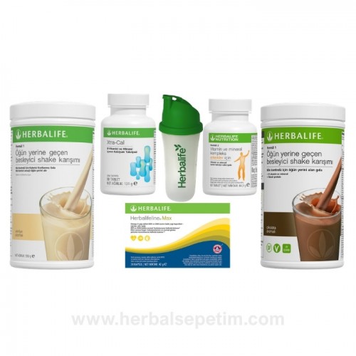 herbalife kilo kontrol (yukarı kilo) programı 3 - formül 1 shake, vitamin-mineral kompleks ve omega 3